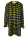 Marni Size 42 Gray, Purple, Yellow Wool Blend Long Sleeve Windowpane Coat Gray, Purple, Yellow / 42
