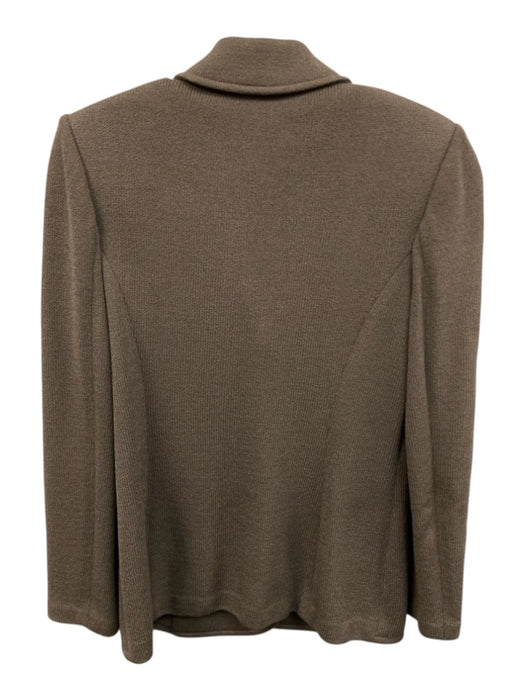 St John Collection Size 2 Taupe Gray Wool Blend Long Sleeve Button Front Jacket Taupe Gray / 2