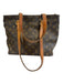 Louis Vuitton Mixed Brown Coated Canvas Leather trim Monogram Zip Close Tote Bag Mixed Brown / Medium