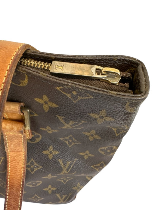 Louis Vuitton Mixed Brown Coated Canvas Leather trim Monogram Zip Close Tote Bag Mixed Brown / Medium