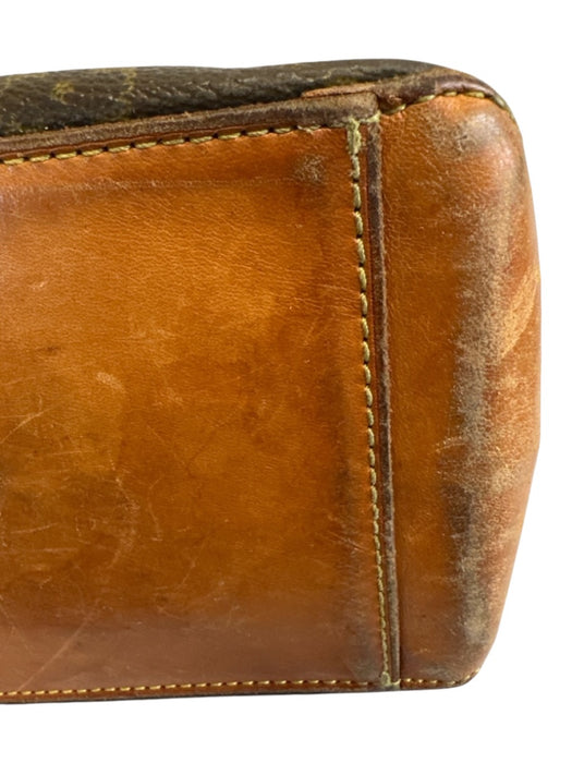 Louis Vuitton Mixed Brown Coated Canvas Leather trim Monogram Zip Close Tote Bag Mixed Brown / Medium