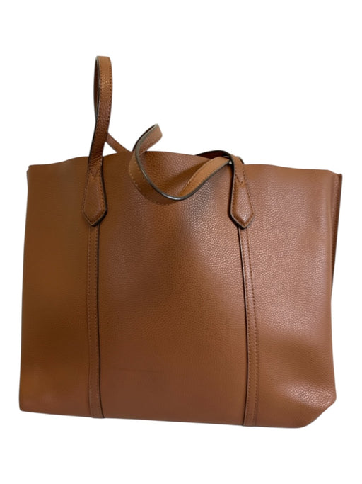 Tory Burch Brown & Orange Leather Top Handle Zip Tote Bag Brown & Orange / Medium