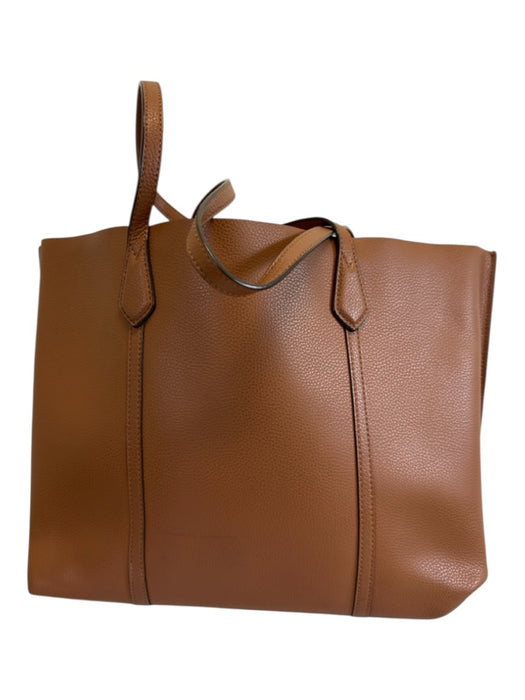 Tory Burch Brown & Orange Leather Top Handle Zip Tote Bag Brown & Orange / Medium