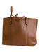 Tory Burch Brown & Orange Leather Top Handle Zip Tote Bag Brown & Orange / Medium