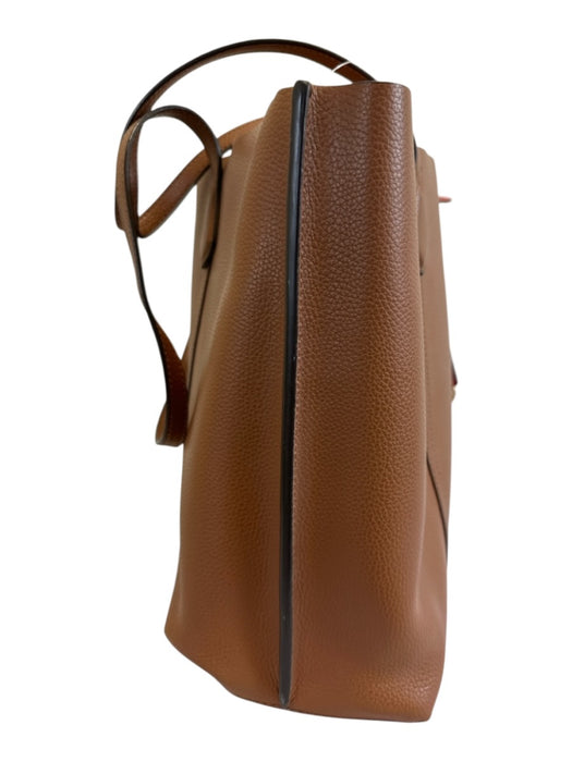 Tory Burch Brown & Orange Leather Top Handle Zip Tote Bag Brown & Orange / Medium