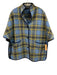 Ann Mashburn Size Small Blue, Yellow, Gray Wool Blend Half Sleeve Plaid Jacket Blue, Yellow, Gray / Small