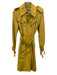 Burberry Size 4 Yellow Cupro Long Sleeve Double Breast Shimmer Trench Jacket Yellow / 4
