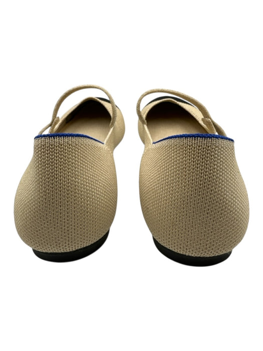 Rothy's Shoe Size 8 Beige & Black Synthetic Round Toe Toe Cap Mary Jane Flats Beige & Black / 8