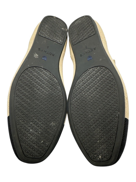 Rothy's Shoe Size 8 Beige & Black Synthetic Round Toe Toe Cap Mary Jane Flats Beige & Black / 8