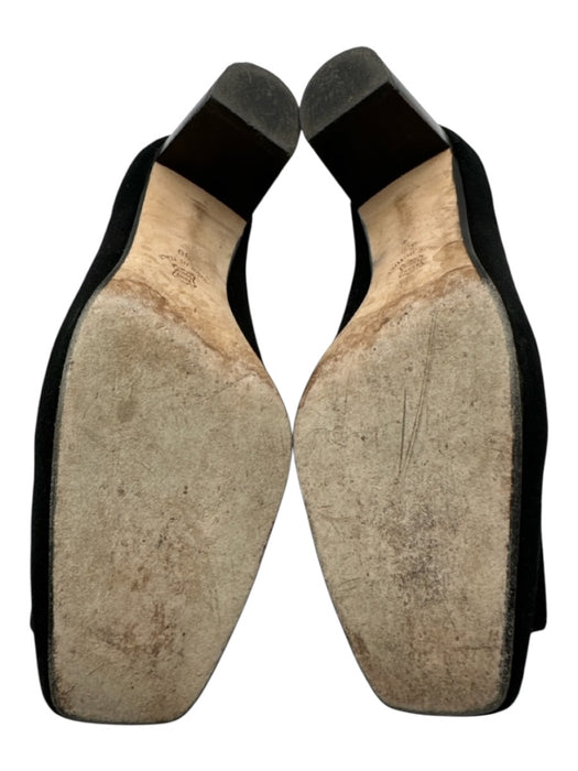 Ann Mashburn Shoe Size 38 Black Leather Suede Square Toe Buckle Block Heel Pumps Black / 38