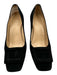 Ann Mashburn Shoe Size 38 Black Leather Suede Square Toe Buckle Block Heel Pumps Black / 38
