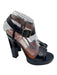 Lanvin Shoe Size 39 Navy Blue Patent Leather open toe Ankle Strap Platform Pumps Navy Blue / 39