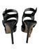 Etro Shoe Size 40 Black Leather Suede Snake Skin Pointed Toe Velcro Pumps Black / 40