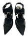 Etro Shoe Size 40 Black Leather Suede Snake Skin Pointed Toe Velcro Pumps Black / 40