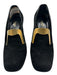 Gucci Shoe Size 38.5 Black & Gold Leather Suede Square Toe Logo Loafer Pumps Black & Gold / 38.5