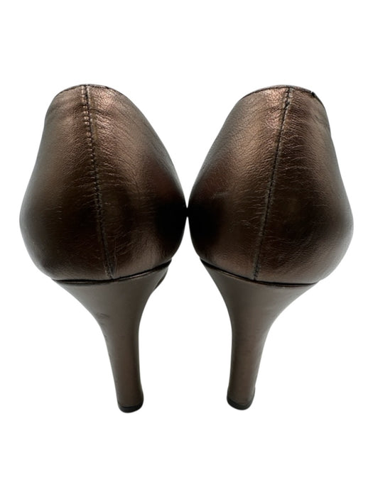 Gucci Shoe Size 8 Bronze brown Leather Peep Toe Horsebit Platform Pumps Bronze brown / 8