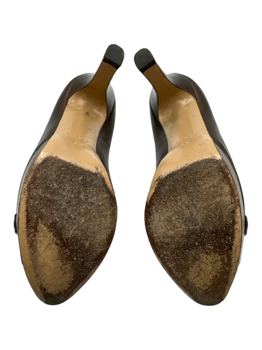 Gucci Shoe Size 8 Bronze brown Leather Peep Toe Horsebit Platform Pumps Bronze brown / 8