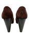 Fendi Shoe Size 38 Dark Brown Leather Suede Round Toe Zucca Monogram Pumps Dark Brown / 38