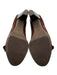 Fendi Shoe Size 38 Dark Brown Leather Suede Round Toe Zucca Monogram Pumps Dark Brown / 38