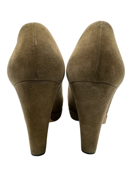 Gucci Shoe Size 7.5 Light Brown Leather Suede Square Toe Platform Pumps Light Brown / 7.5