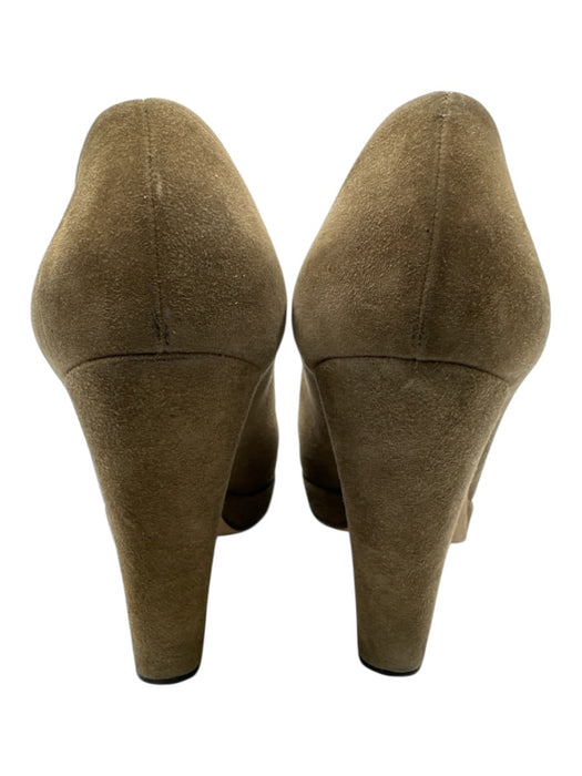 Gucci Shoe Size 7.5 Light Brown Leather Suede Square Toe Platform Pumps Light Brown / 7.5