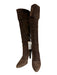 Miu Miu Shoe Size 38 Dark Brown Leather Suede Almond Toe Side Zip Pumps Dark Brown / 38