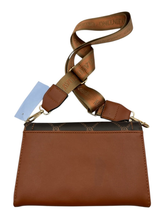 Valentino Orlandi Brown PVC Faux Leather Flap Magnetic Snap Closure Bag Brown