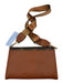 Valentino Orlandi Brown PVC Faux Leather Flap Magnetic Snap Closure Bag Brown