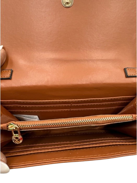 Valentino Orlandi Brown PVC Faux Leather Flap Magnetic Snap Closure Bag Brown