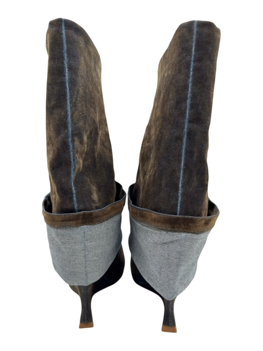AZALEA WANG Shoe Size 9 Dark Wash textile upper Denim Open Toe Foldover Boots Dark Wash / 9
