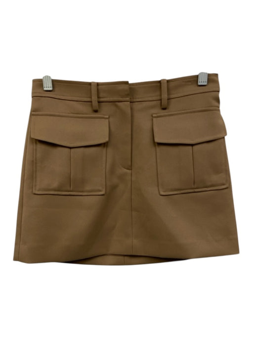 Theory Size 00 Khaki Beige Polyester High Rise Cargo Pockets Mini Skirt Khaki Beige / 00