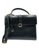 Saint Laurent Black Leather Flap Top Handle Gold Hardware Crossbody Strap Bag Black / Medium
