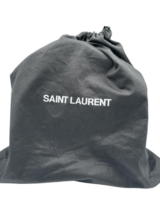 Saint Laurent Black Leather Flap Top Handle Gold Hardware Crossbody Strap Bag Black / Medium