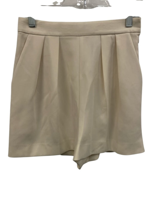 Theory Size 00 Cream White Triacetate Blend Pleated Pockets Shorts Cream White / 00