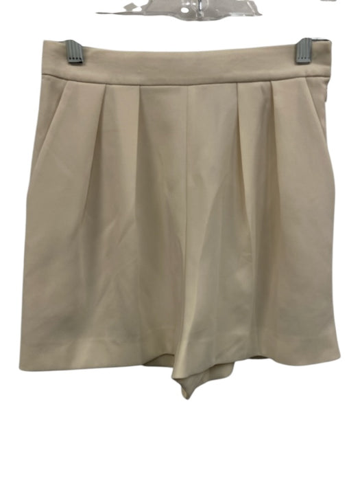 Theory Size 00 Cream White Triacetate Blend Pleated Pockets Shorts Cream White / 00