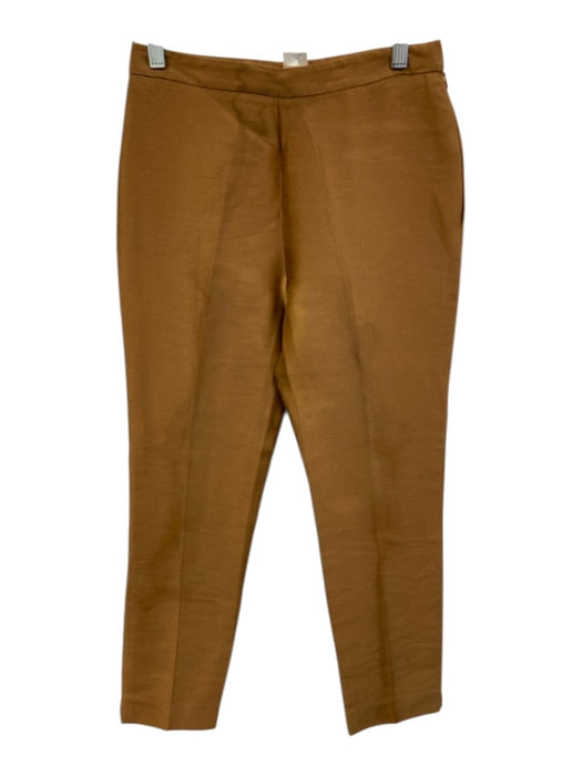 Oscar de la Renta Size 2 Tan Brown Cotton Blend High Rise Side Zip Tapered Pants Tan Brown / 2