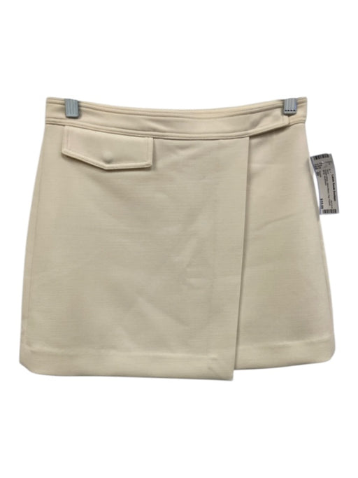 Theory Size 00 Cream White Wool Blend Flap Pocket Wrap Skirt Cream White / 00