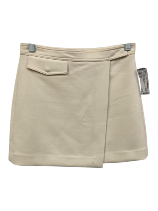 Theory Size 00 Cream White Wool Blend Flap Pocket Wrap Skirt Cream White / 00