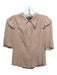 Prada Size 38 Peach Pink Silk Button Down Smocked Shoulders Ruffle Collar Top Peach Pink / 38