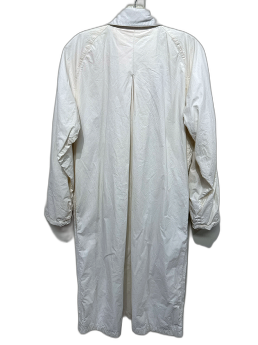 Joseph Size Est S/M Off White Cotton Blend PU Leather Collar Front Zip Coat Off White / Est S/M