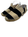 Chloe Shoe Size 38 Beige & Black Suede Espadrille Slip On Striped Flats Beige & Black / 38