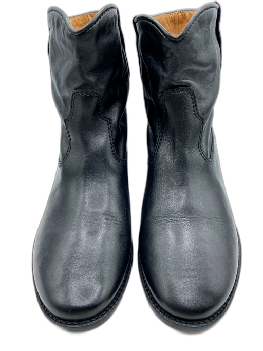 Isabel Marant Shoe Size 38 Black Leather Cowboy Ankle Wedge Almond Toe Booties Black / 38