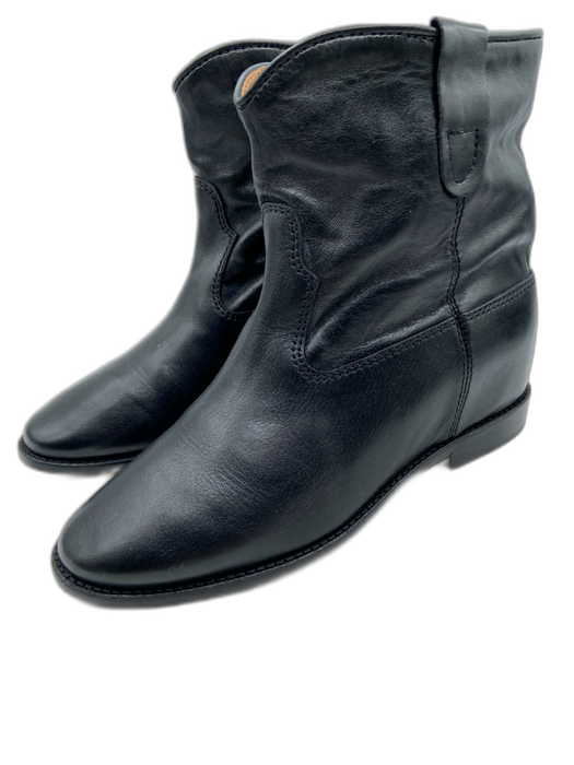 Isabel Marant Shoe Size 38 Black Leather Cowboy Ankle Wedge Almond Toe Booties Black / 38