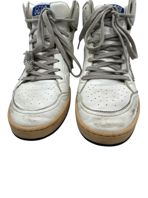 Golden Goose Shoe Size 40 White & Silver Leather Glitter High Top Sneakers White & Silver / 40