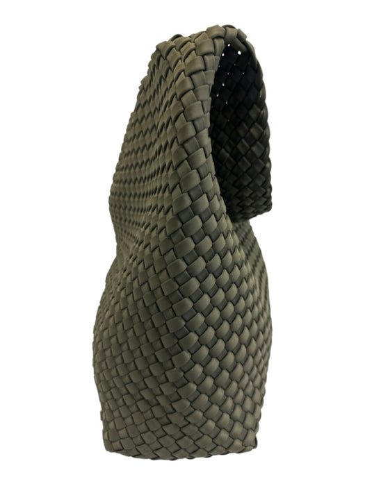 Naghedi Dark Olive Green Nylon Woven Pouch included Shoulder Strap Bag Dark Olive Green / M
