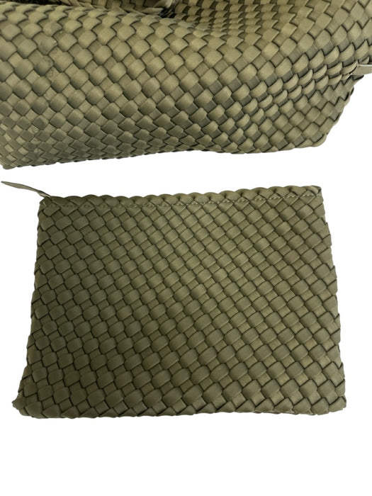 Naghedi Dark Olive Green Nylon Woven Pouch included Shoulder Strap Bag Dark Olive Green / M