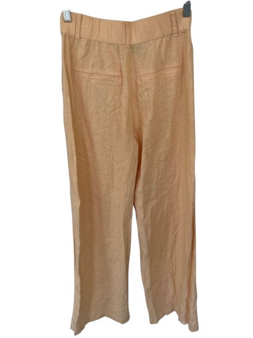 Abercrombie & Fitch Size S Peach Linen Blend Zipper Front Wide Leg Pants Peach / S