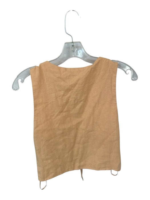 Abercrombie & Fitch Size S Peach Linen Blend Vest Tie Front Cropped Top Peach / S