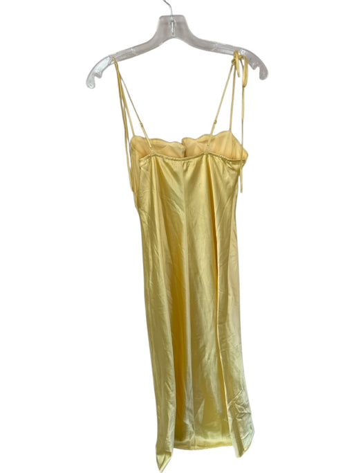 Thirty Thirty Size S Yellow Polyester Satin Underwire Cups Spaghetti Strap Gown Yellow / S