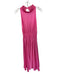 A.L.C. Size 6 Hot pink Polyester Satin Plisse Sleeveless High Neck Gown Hot pink / 6